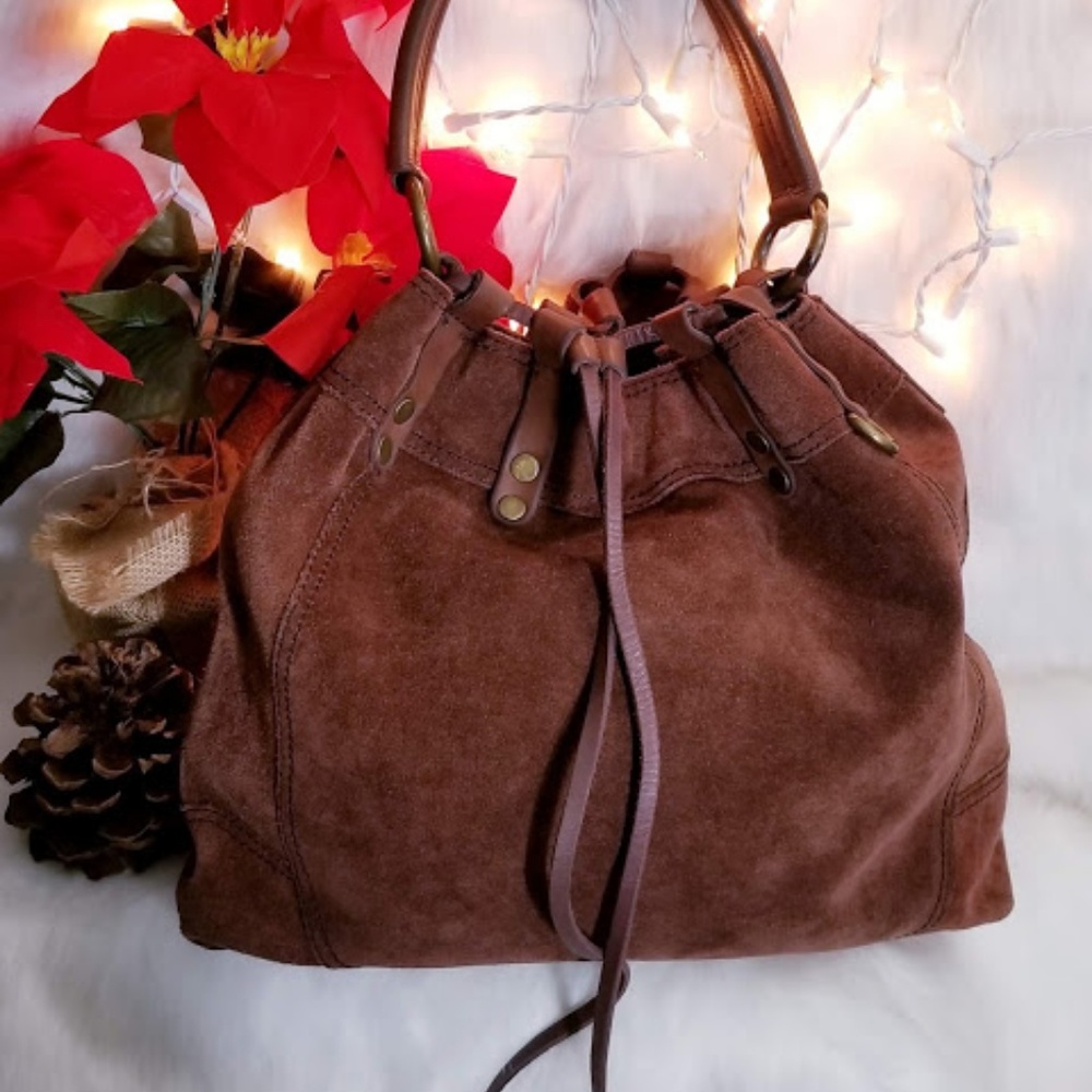 LUCKY BRAND- H.U.G.E. BROWN SUEDE & LEATHER   HOBO